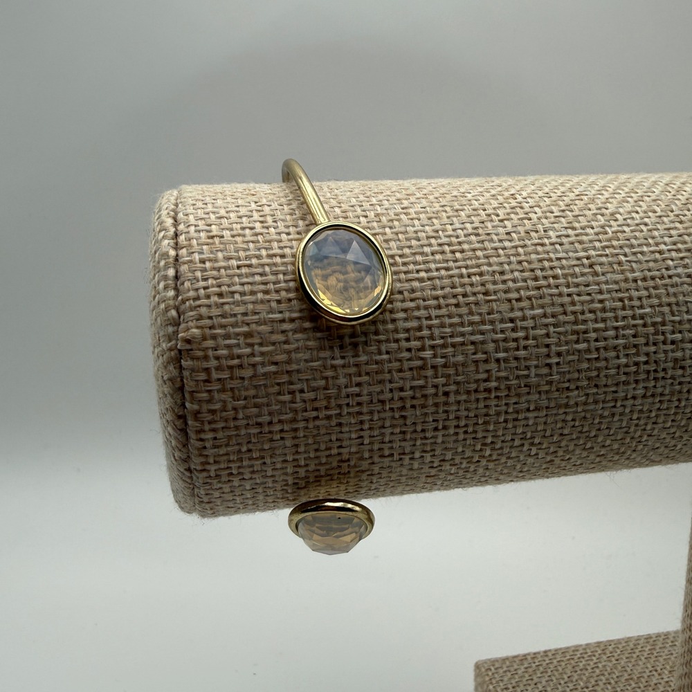 Gold Tone Brass Dainty Minimalist Clean Coastal Ethereal Cuff Bracelet